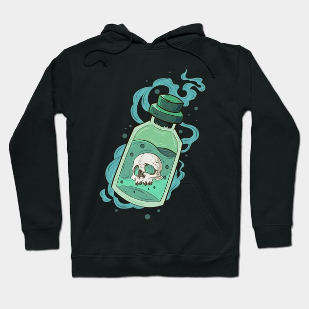 Japanese Skeleton venom bottle - Vector art illustration Hoodie by Yabisan_art